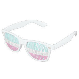 Lunettes De Fête Retro Seules les couleurs rose clair et bleu glace + vos