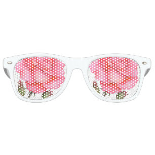 Lunettes De Fête Retro Shabby Chic Aquarelle Rose Rose Rose Design Floral