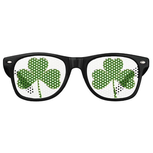Lunettes De Fête Retro Shamrock (Pas 4 trèfle de feuille) (Devant)
