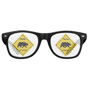 Lunettes De Fête Retro Silhouette d'ours de l'enseigne de passage d'ours