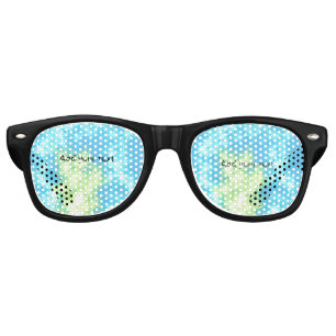 Lunettes De Fête Retro Simple ciel bleu brillant étoiles ajouter votre te