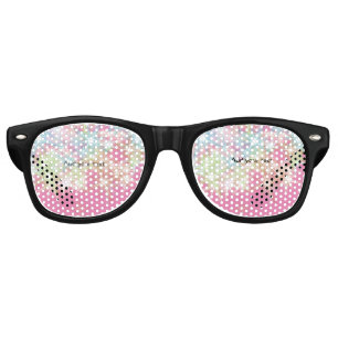 Lunettes De Fête Retro Simple rouge rose étincelant étoiles ajouter votre