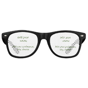 Lunettes De Fête Retro Simple vert minimal ajouter votre nom de texte pho