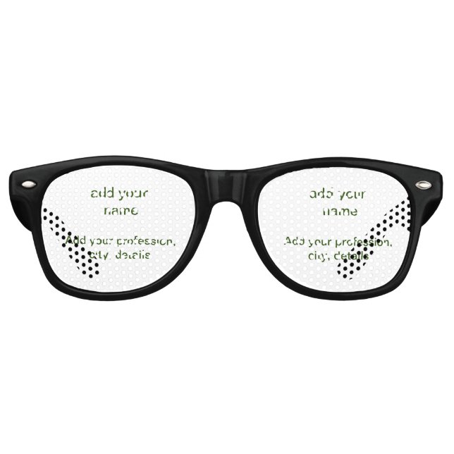 Lunettes De Fête Retro Simple vert minimal ajouter votre nom de texte pho (Devant)