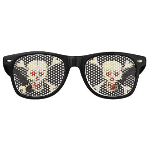 Lunettes De Fête Retro Skull with Hearts