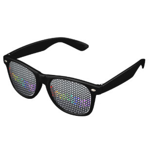 Lunettes De Fête Retro SlipperyJoe aime les bulles rouge orange jaune ver