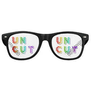 Lunettes De Fête Retro SlipperyJoe non coupé vibrant vivant néon arc-en-c