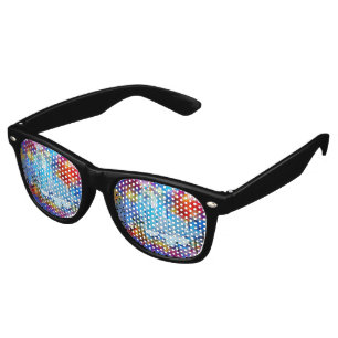 Lunettes De Fête Retro SlipperyJoe NYC graffiti lune entourée de tourbill