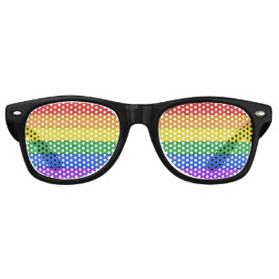 Lunettes De Fête Retro SlipperyJoe's classique arc-en-ciel tactile fait m