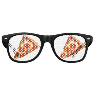 Lunettes De Fête Retro SlipperyJoe's classique pepperoni pizza tranche fo