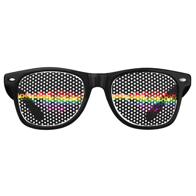 Lunettes De Fête Retro SlipperyJoe's fumée vif arc-en-ciel célébré (Devant)