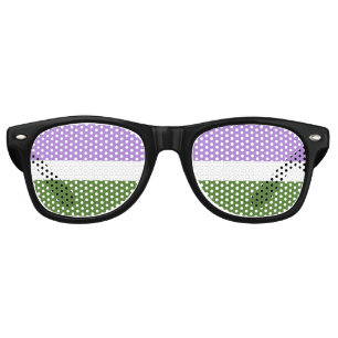 Lunettes De Fête Retro SlipperyJoe's Genderqueer Pride Couleurs du drapea