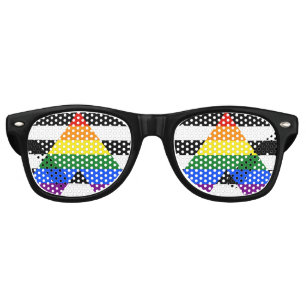 Lunettes De Fête Retro SlipperyJoe's Straight Ally Drapeau gay cadeaux LG