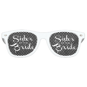 Lunettes De Fête Retro Soeur de la mariée blanche sur noir