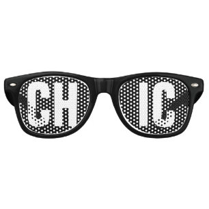 Lunettes De Fête Retro Soirée 'CHIC' en noir et blanc