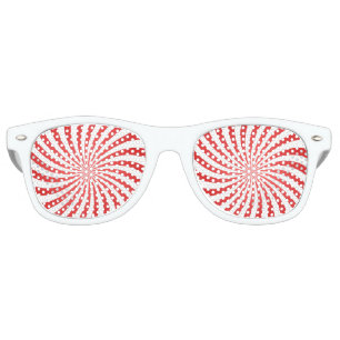Lunettes De Fête Retro Spirale rouge et blanche