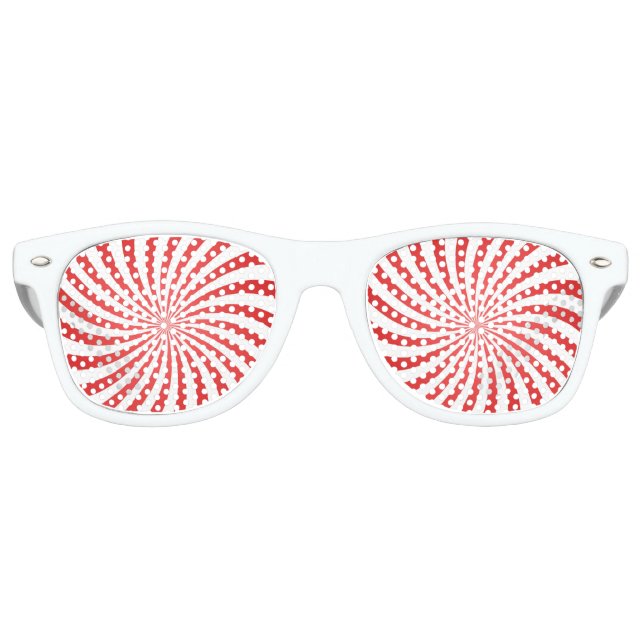Lunettes De Fête Retro Spirale rouge et blanche (Devant)