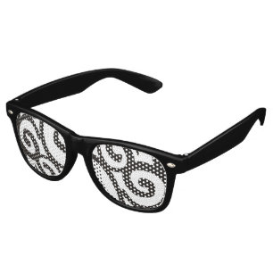 Lunettes De Fête Retro Spirales Motif noir & blanc + vos idées