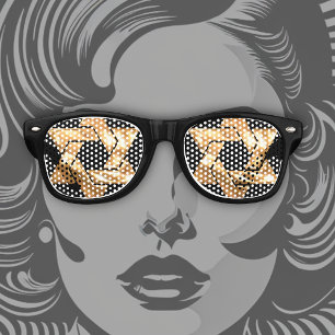 Lunettes De Fête Retro Star d'or de David Bar Mitzvah