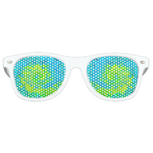 Lunettes De Fête Retro Super Chartreuse et Aquamarine Liquide Swirl
