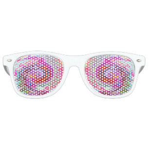 Lunettes De Fête Retro Super rétro rose chaud et bleu tourbillon Abstrait