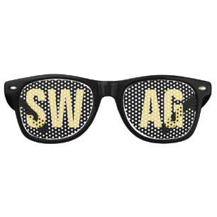 Lunettes De Fête Retro 'SWAG' Black and Gold Party