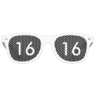 Lunettes De Fête Retro Sweet sixteen noir et blanc