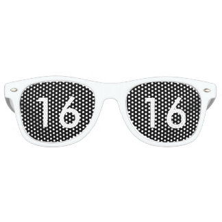 Lunettes De Fête Retro Sweet sixteen noir et blanc