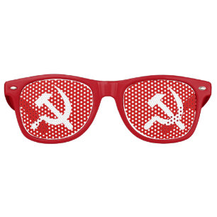 Lunettes De Fête Retro Symbole de marteau et de faucille de communisme