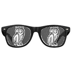 Lunettes De Fête Retro Symbole hibou blanc