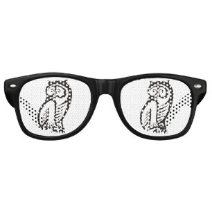 Lunettes De Fête Retro Symbole hibou noir