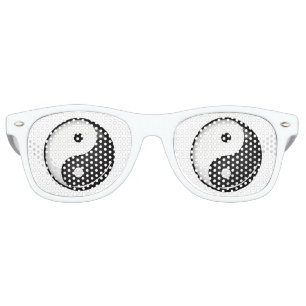 Lunettes De Fête Retro Symbole Yin Yang Rond brillant