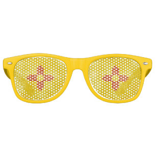 Lunettes De Fête Retro SYMBOLE Zia Indian Red Sun