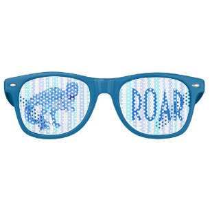 Lunettes De Fête Retro T-Rex Dinosaur Coloré Rayures préhistoriques