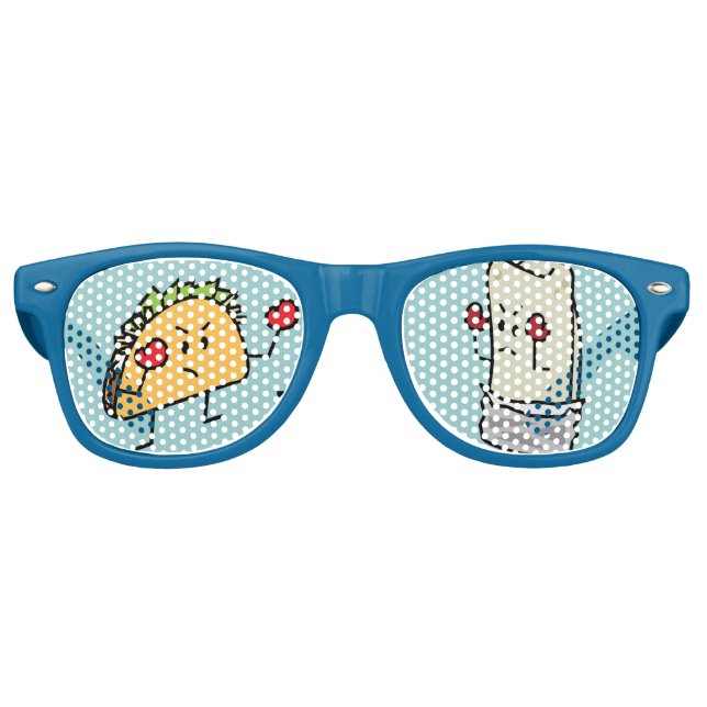 Lunettes De Fête Retro Taco contre Burrito (Devant)