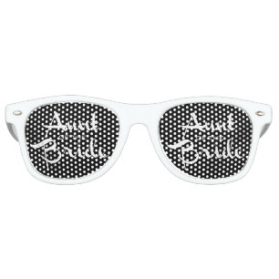 Lunettes De Fête Retro Tante blanche sur noir