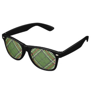 Lunettes De Fête Retro Tarte verte, noire, rouge et blanche