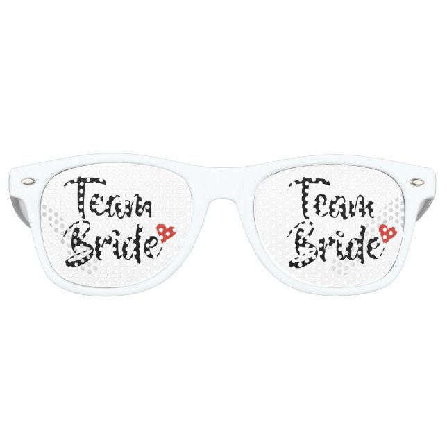 Lunettes De Fête Retro Team Bride Red Heart (Devant)