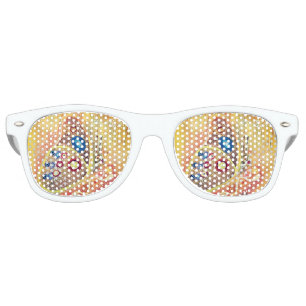 Lunettes De Fête Retro Teintes de la fête rétro adulte papillon, blanc