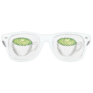 Lunettes De Fête Retro Thé japonais Matcha Green Latte Teacup Foin