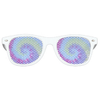 Lunettes De Fête Retro tiedye adulte rétro parti nuances blues spirale