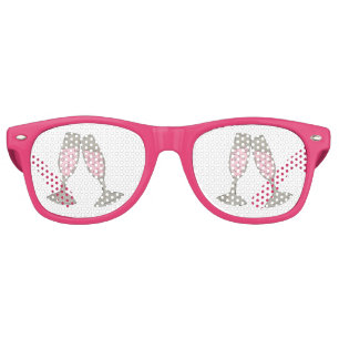 Lunettes De Fête Retro Toast de Champagne Rose aux nuances de mariage