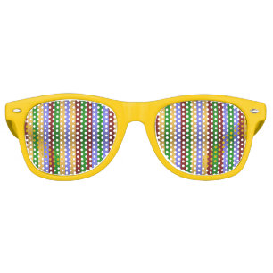 Lunettes De Fête Retro Tons de fête de rayures métalliques