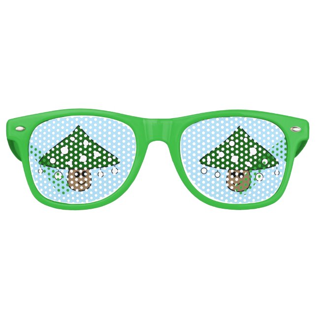 Lunettes De Fête Retro Tons de fête des champignons de Noël (Devant)