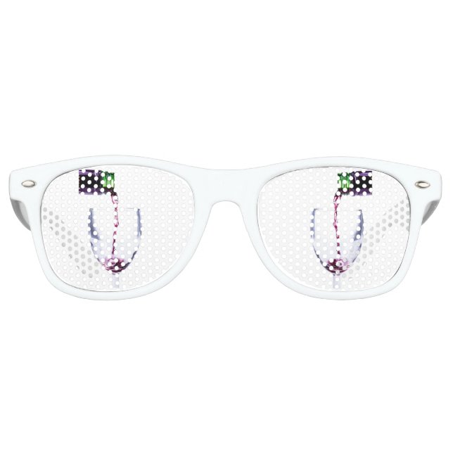 Lunettes De Fête Retro Tons de fête pour adultes, blanc (Devant)