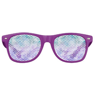 Lunettes De Fête Retro Tourbillon de nuage bleu et violet