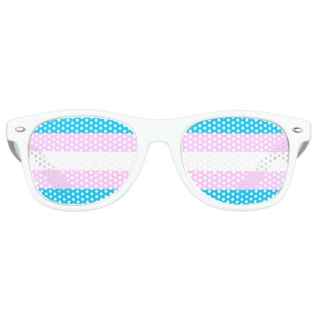Lunettes De Fête Retro Trans Pride ! (Devant)