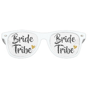 Lunettes De Fête Retro Tribu de la Mariée Cœur en Or