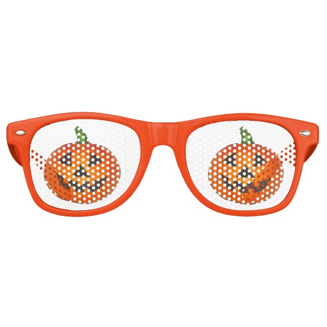 Lunettes De Fête Retro Trick ou traiter Citrouille Jack o' Lantern Hallow (Devant)