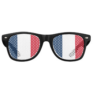 Lunettes De Fête Retro Tricolore Chic - Drapeau Français